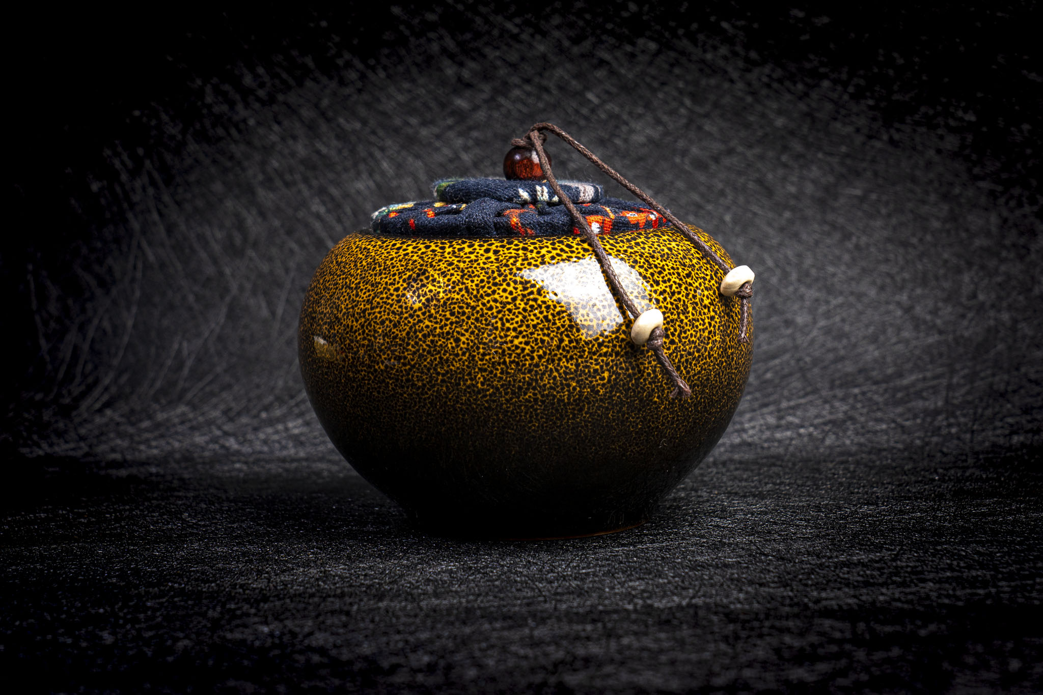 Image Pot en céramique pour conservation de thé | Jaune